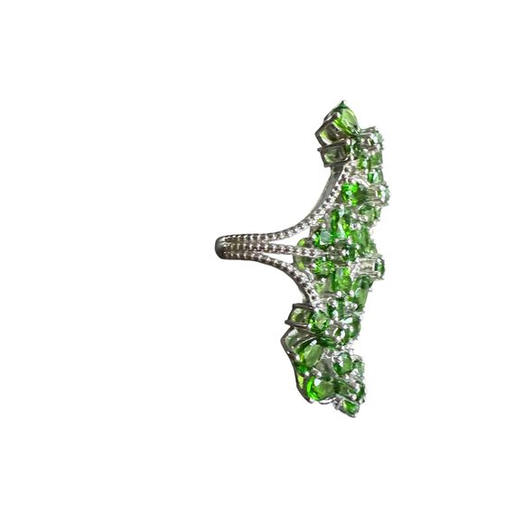 STS Sterling Silver Peridot Cocktail Ring Size 6 - Picture 2 of 6